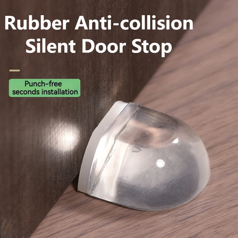 

1/2Pcs Punch-free Transparent Door Stopper, Self-Adhesive Anti-Collision Guard, Wall & Furniture Protector, Household Door Stop