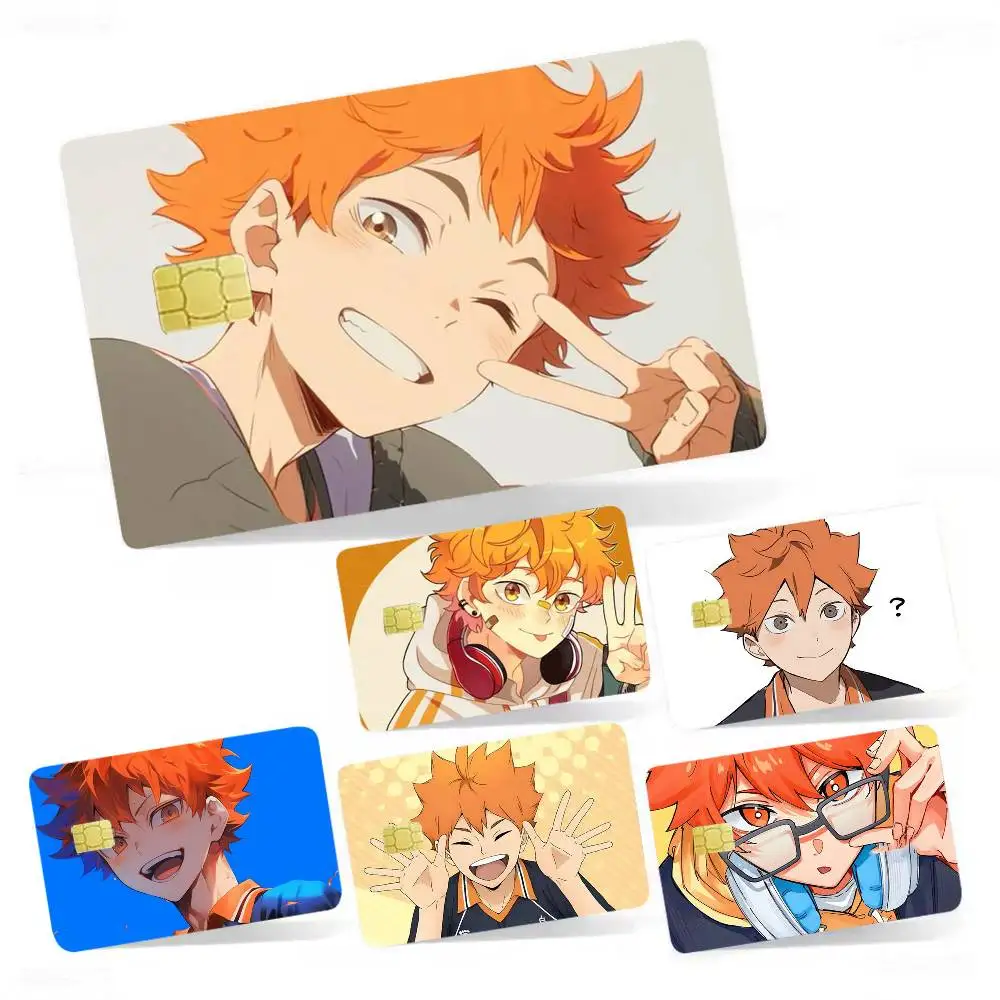 H-Haikyuu S-Shoyo Hinata 4pcs 1Set Film Skin for Debit Credit Bank Visa Card Decal Cover