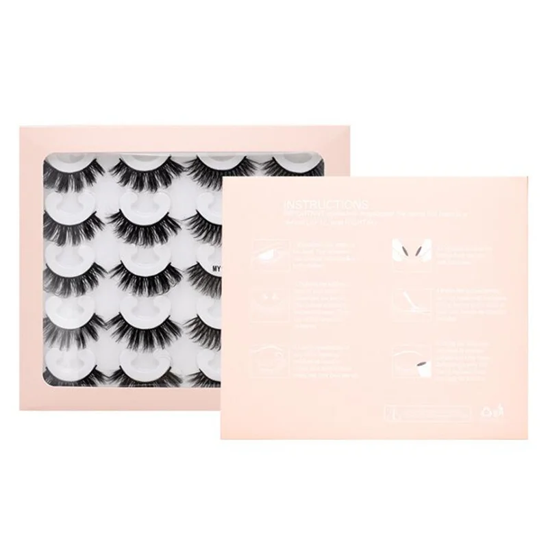 

10 Pairs/Tray 25mm Volume multi-layer fluffy Faux Mink False Eyelashes private label eyelashes extensions