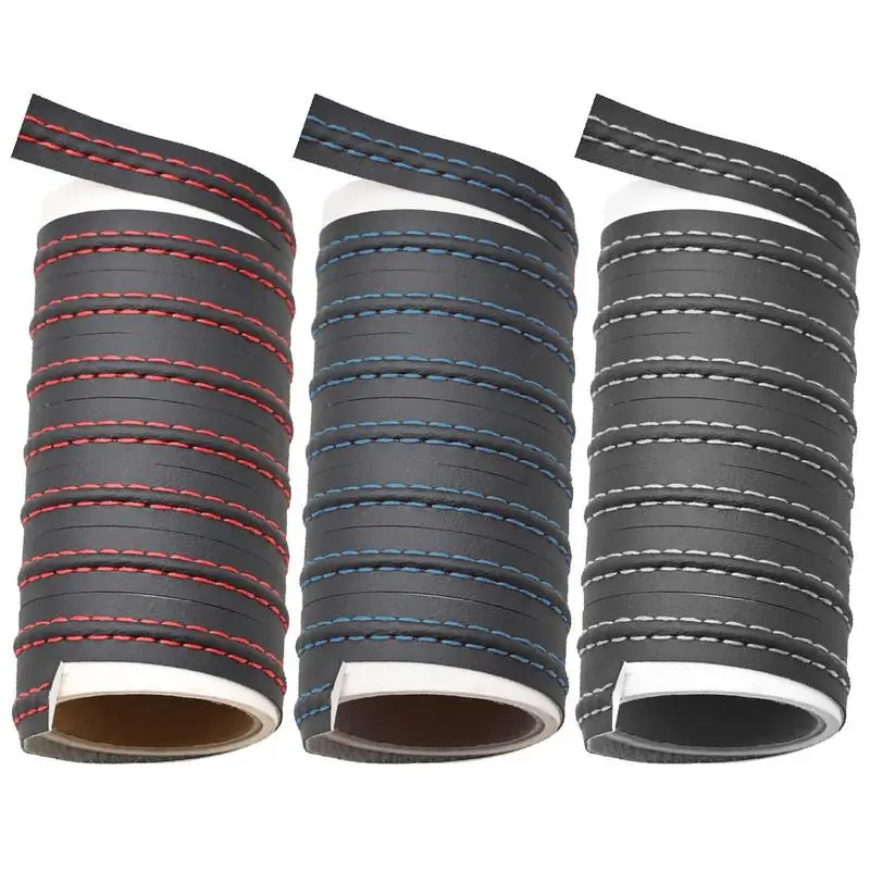 Auto Leather Decoration Line DIY Braid Strip Car Self Adhesive Moulding Trim Automobile Interior DIY Strip Decor Accessories