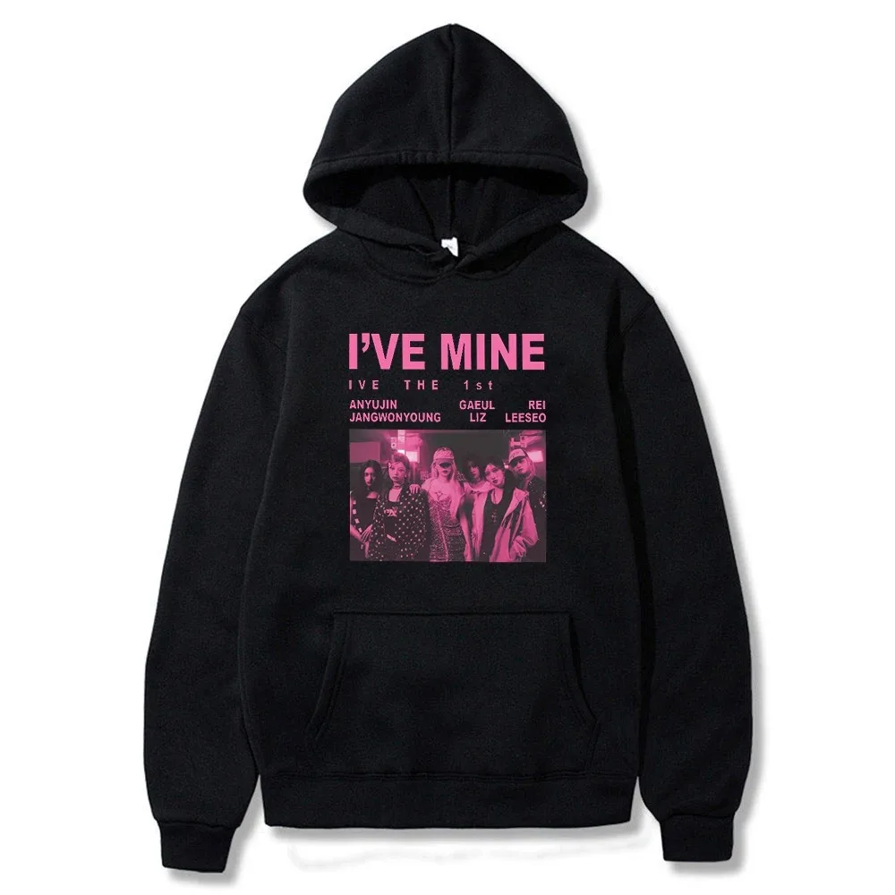 

IVE MINE Album Hoodies for Men and Women, Kpop Streetwear, Hooded Pullover, Sweatshirt, Korean Fashion, 1st World Tour, Autumn