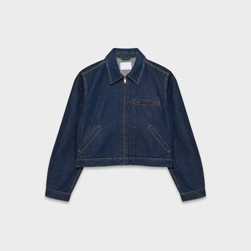 Women's new American vintage workwear jacket autumn and winter coat short-sleeved simple top