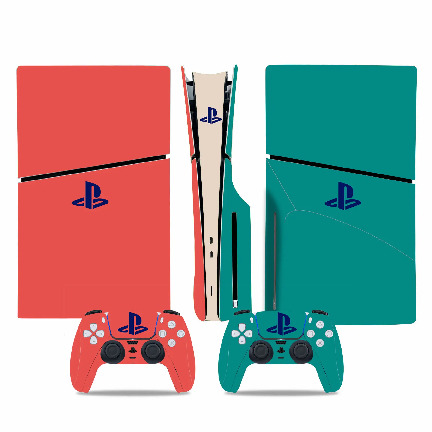Per PS5 SLIM Standard Disc Edition Sticker Decal Cover fConsole e Controller PS5 SLIM Skin glassato pellicola adesiva vinile
