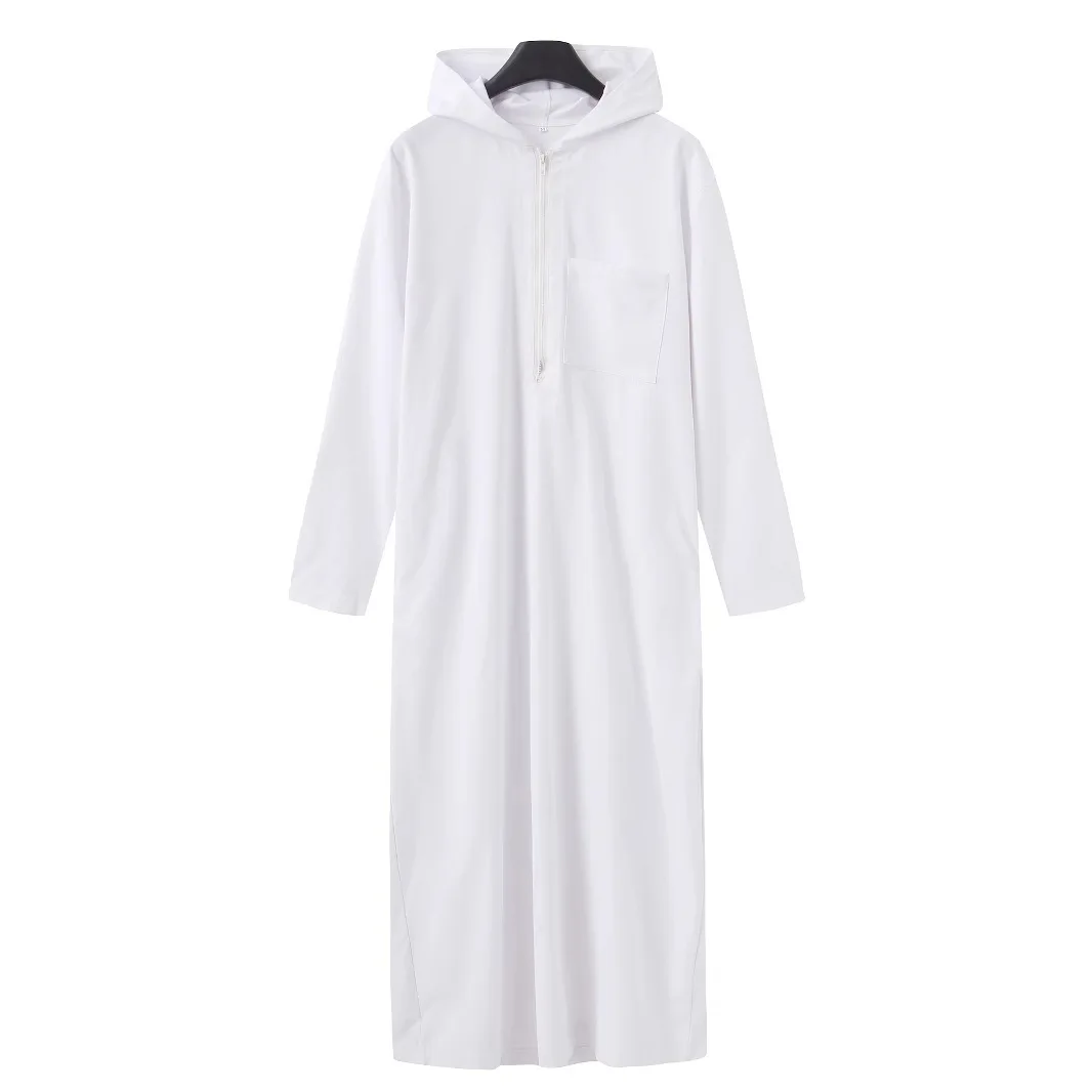 2025 Dubai Turkey Muslim Men's Pocket Solid Color Hat Wearable Robe Thobe Msl1 Robe Abaya Ramadan Dubai Luxury Islam Elegant