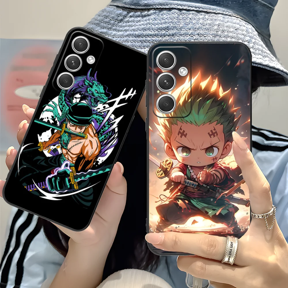 Pirate Zoro Mobile Phone Case for Samsung Galaxy S24 S23 S22 S21 S20 S10 S9 Plus FE Ultra Lite Black Smartphone Cellphones