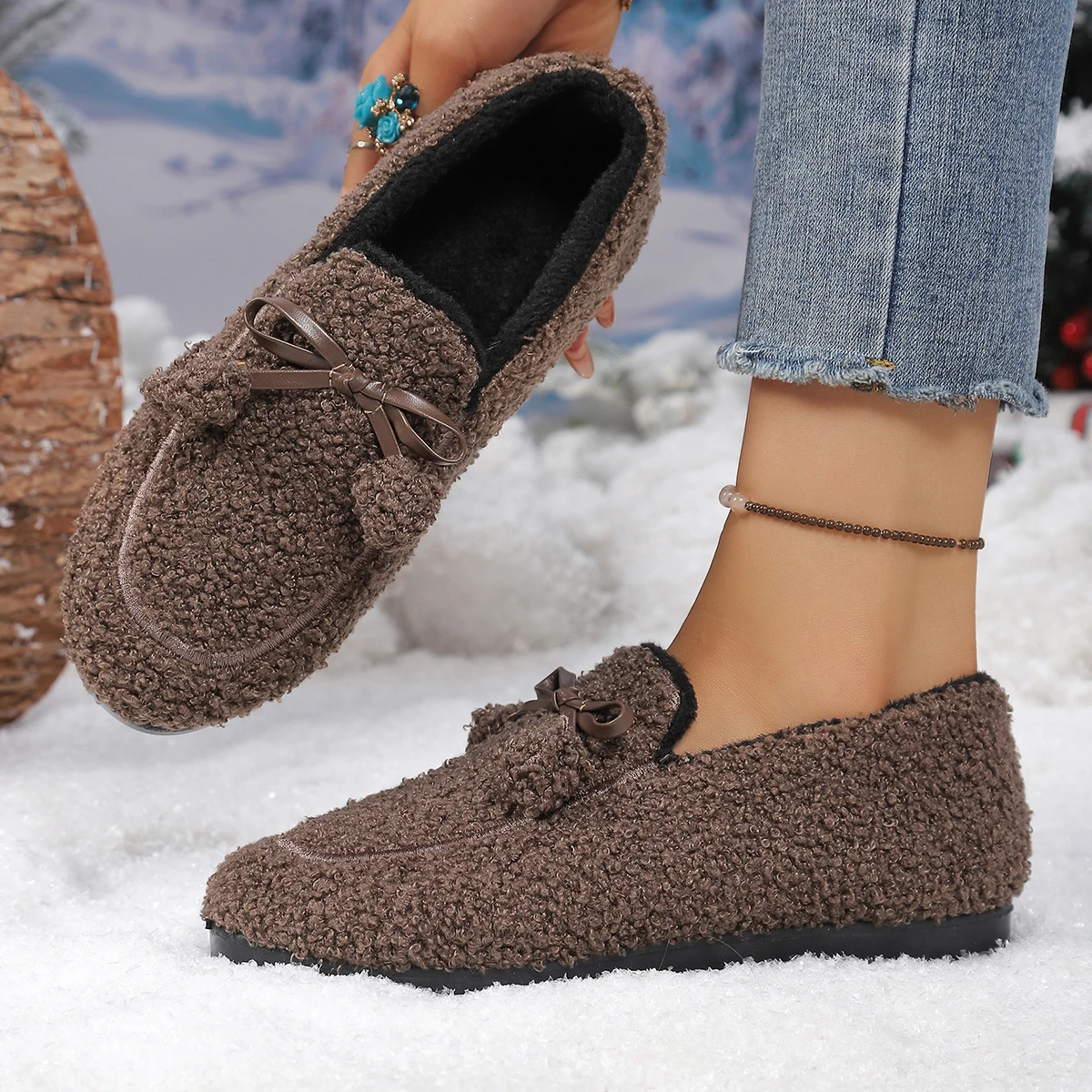 Sepatu Loafer Wanita Musim Din - Snow Boot Fur Lined ulasan dan harga