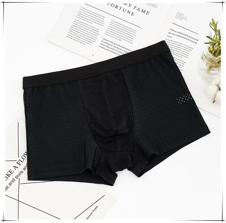 10pcs/lot Plain Boxers/Trunks Men Underwear Mesh for Summer