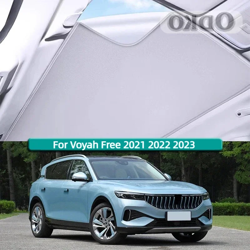 Roof Sunshade For Voyah Free 2021 2022 2023 2024 Car Electrostatic Adsorption Sunroof Sunshade Skylight Blind Shading Sticker