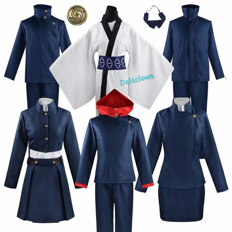 Anime JJK Season 2 Cosplay Gojo Satoru Yuji Itadori Nobara Megumi Ryomen Sukuna Cosplay Costume School Uniform Wig