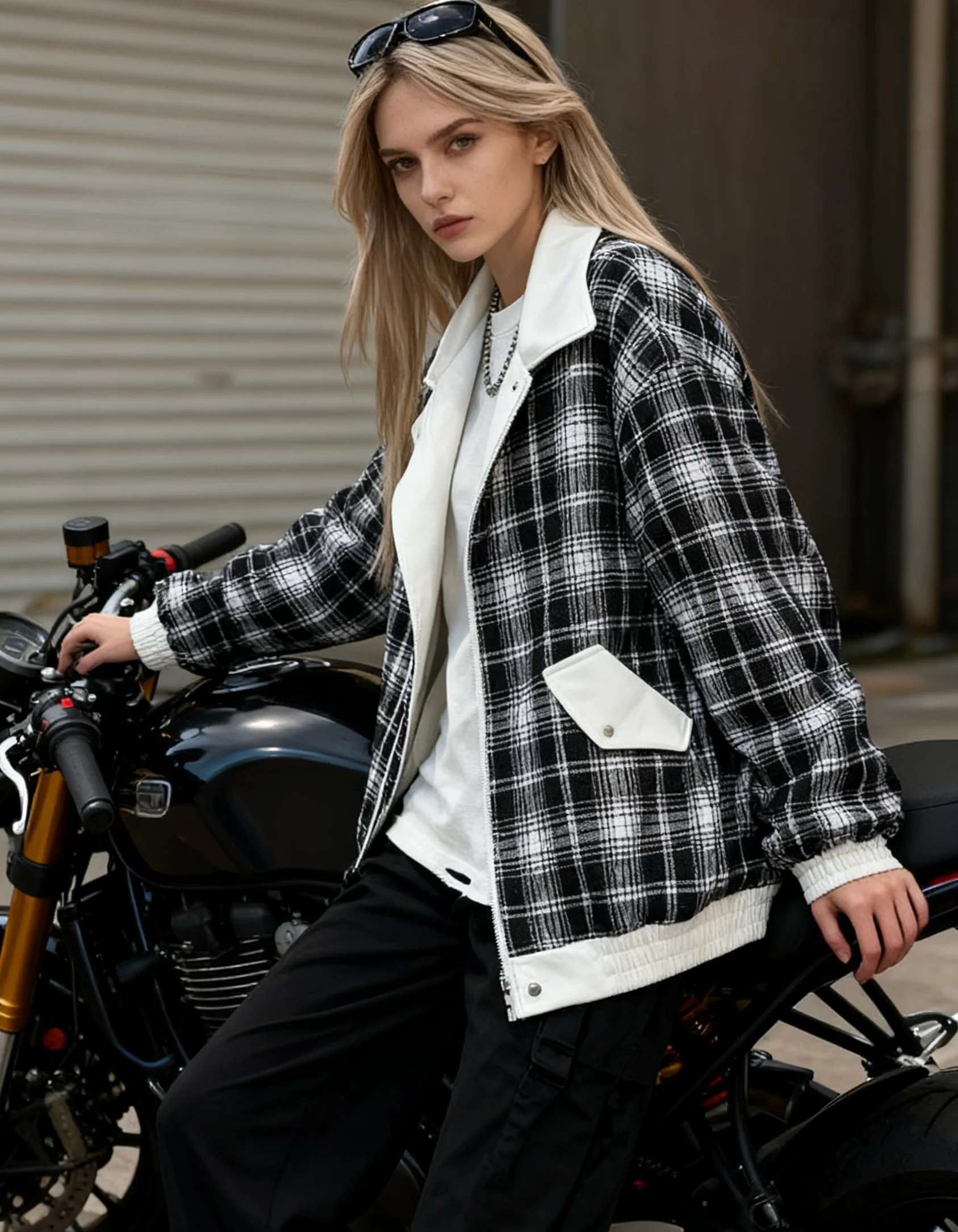 

Байкерские куртки Женская куртка Y2K Зимняя шикарная кожаная плюшевая складная утолщенная уютная простая мягкая функциональная одежда для среднего возраста