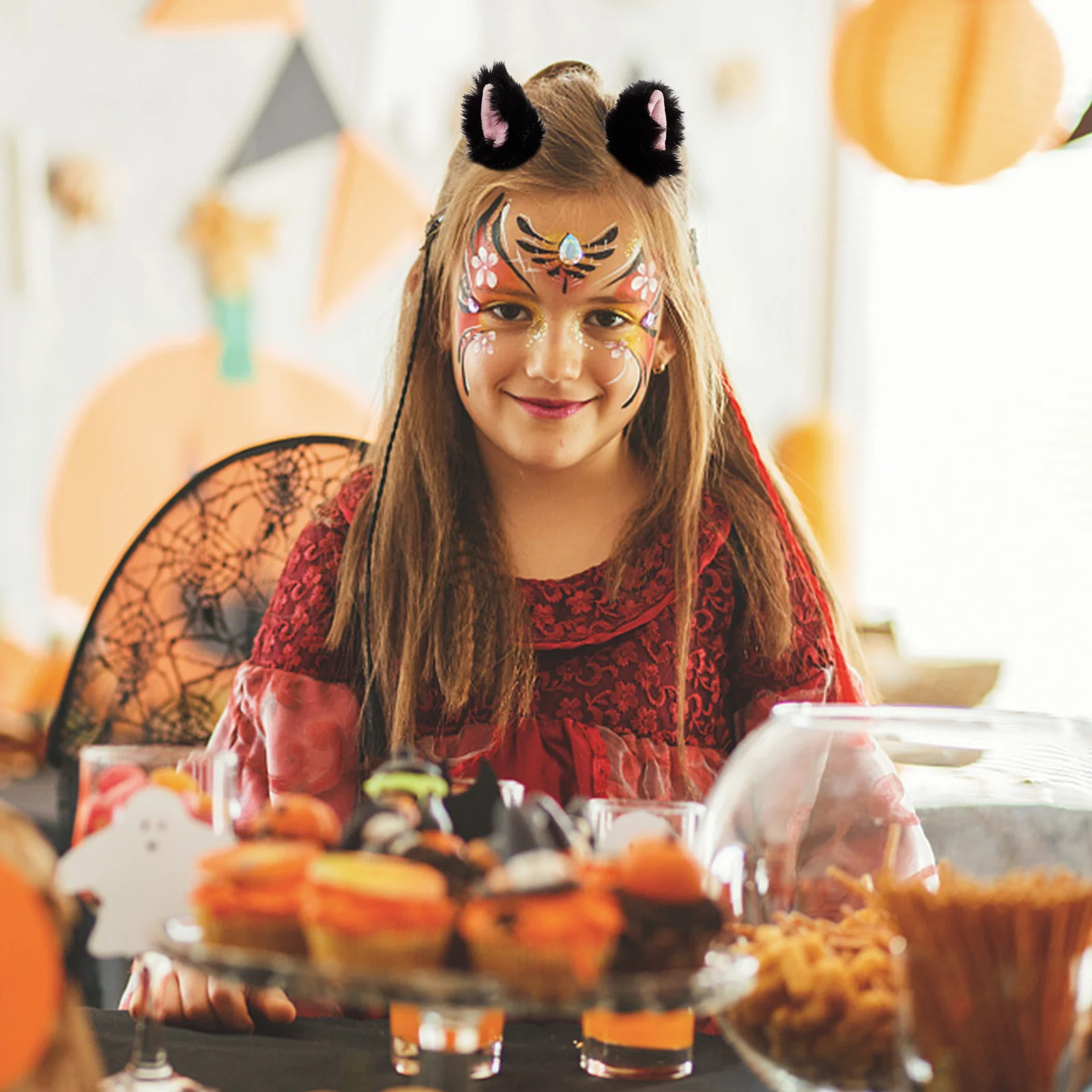 

Одна пара заколок для волос с черными кошачьими ушками, прочное милое украшение для головы, идеально подходящее для вечеринки, танцев, косплея, заколка для волос с кошачьими ушками