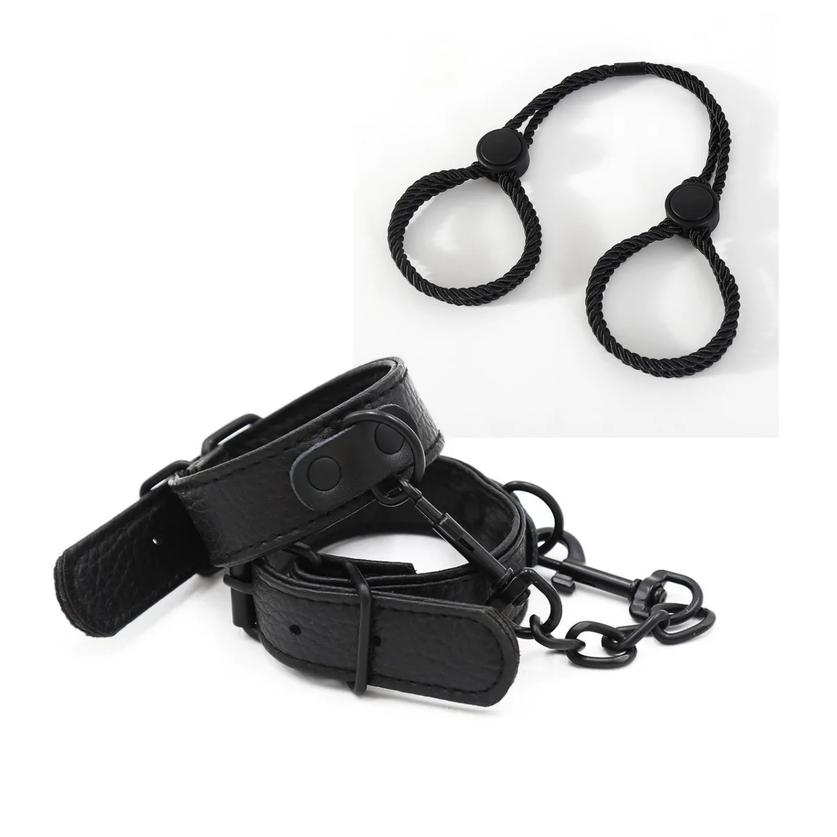 Cosplay Performance Props of Bondage Cuff Bracelet leather with Buckles Gothic Punk Adjustable Wristband for Men Women Party
