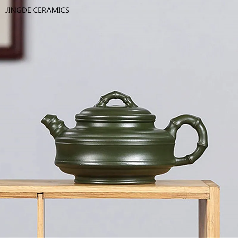 

230ml Zisha Green Mud Filter Teapot Yixing Purple Clay Tea Infuser Tradition Chinese Kettle Master Handmade Beauty Tea Set