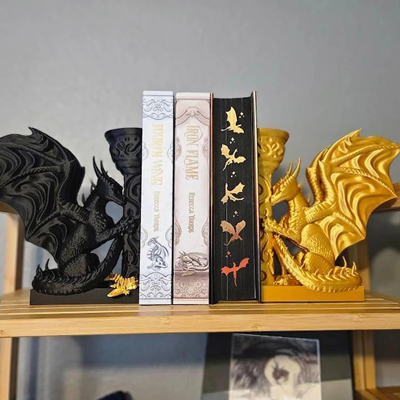 

3D Printed Animal Dragon Book Stopper Whimsical Dragon Bookends Dragon Book End A Must-Have For Fantasy Lovers Bookshelf Decor