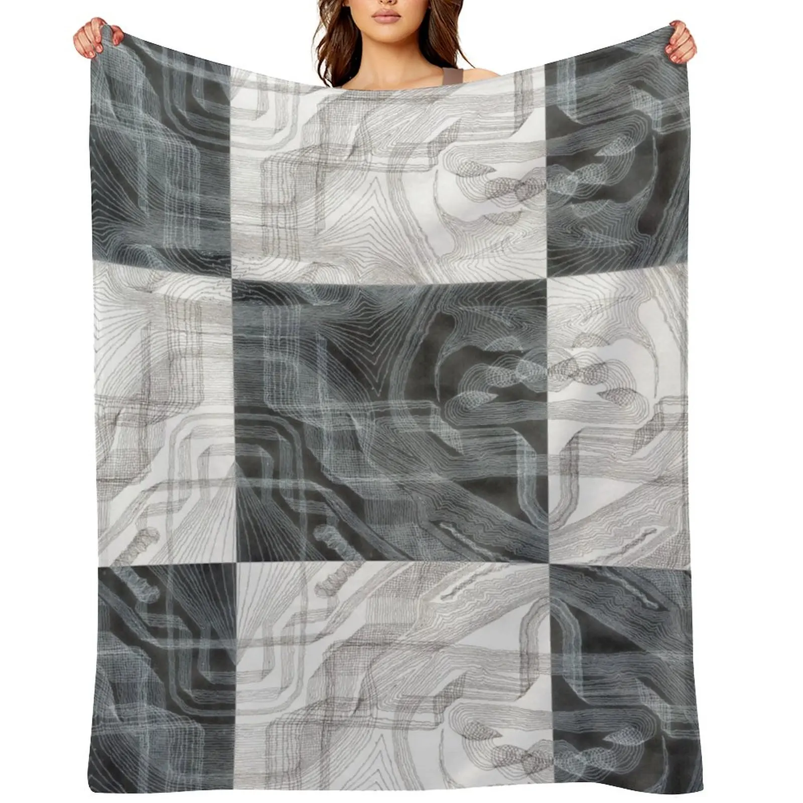 

Lines - Squares Throw Blanket Retros Beautifuls christmas decoration Cute Plaid Blankets