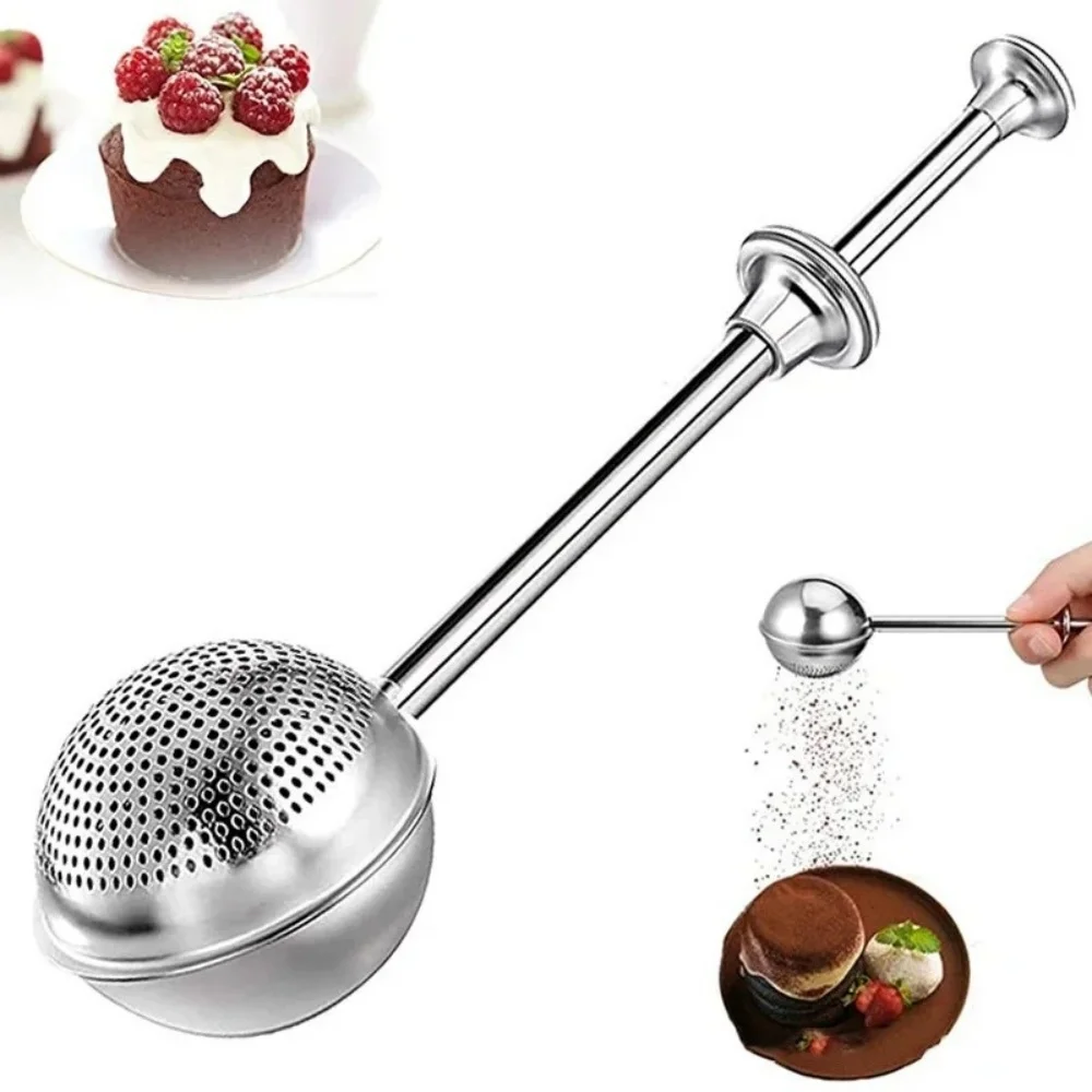 Stainless Steel Powder Sieve Sugar Duster Shaker Flour Sieve For Powdered Sugar And Spices Cake Decorating Tool Baking Accessory