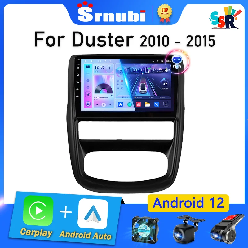 

Srnubi 2 Din Andriod 12 Автомобильный радиоприемник для Renault Duster 1 2010 2011 2012 2013 2014 2015 Мультимедийный плеер Carplay Стерео GPS DVD