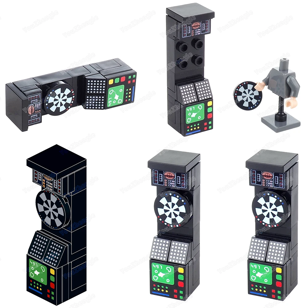 Elektroniczne rzutki do darta, klocki konstrukcyjne, zestaw do składania MOC, figurki, wyposażenie, scena walki, model rozrywkowy, prezent, zabawka dla chłopca