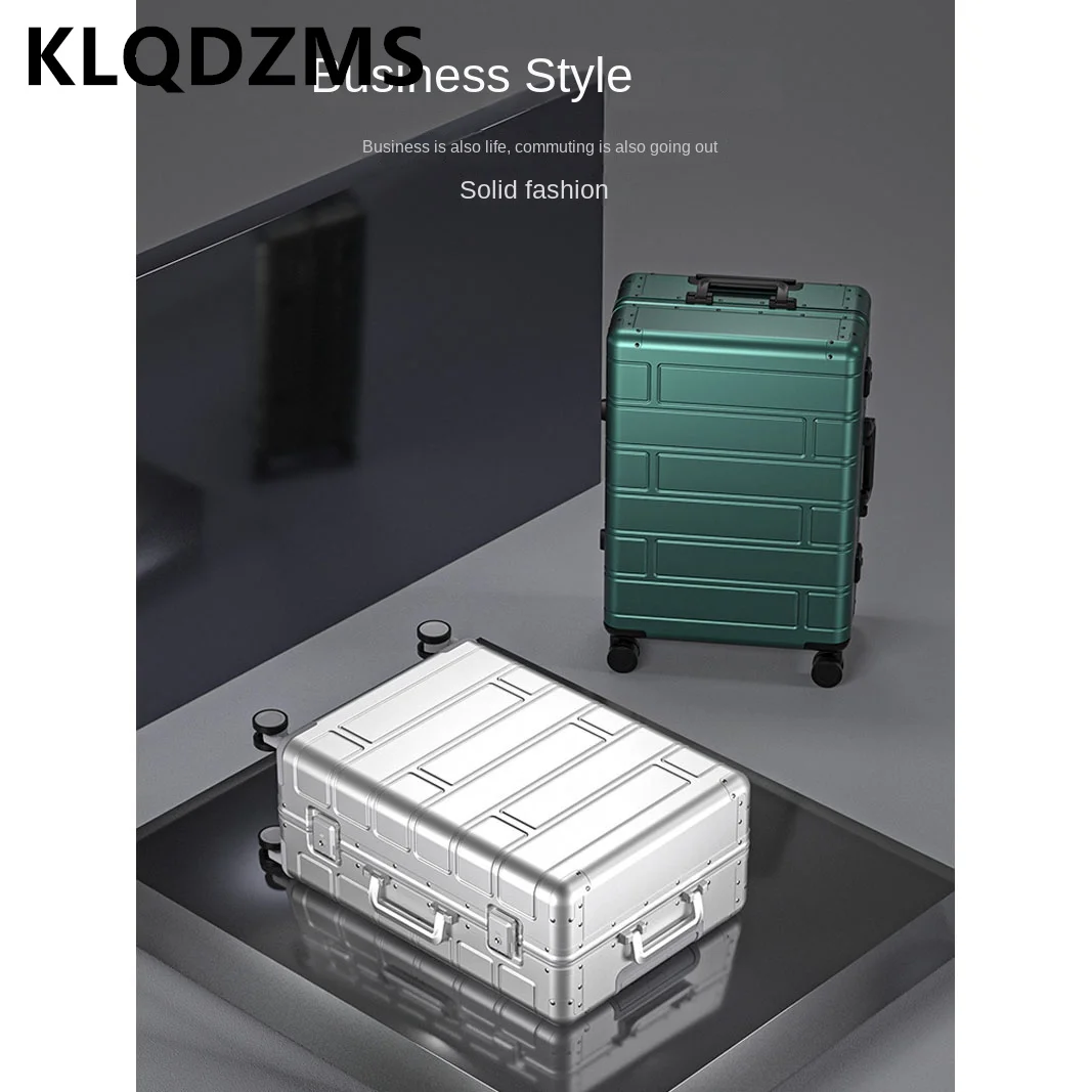 

KLQDZMS 20"24"28 Inch Cabin Suitcase Girls Full Aluminum Magnesium Alloy Boarding Box Men's Business Trolley Case Hand Luggage