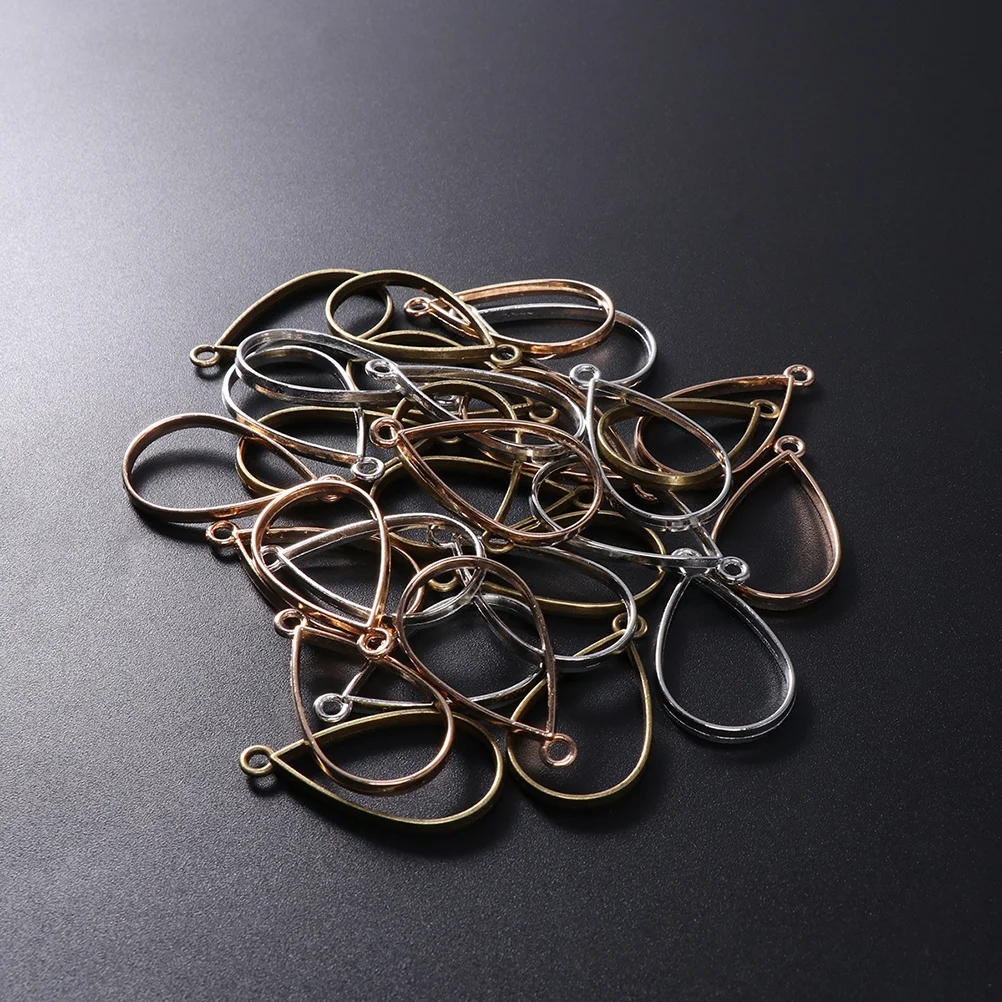 

Набор для изготовления украшений: 60 шт. пустых основ для подвесок с открытым задом, полые рамки из сплава для создания подвесок-капель из смолы, аксессуары для рукоделия