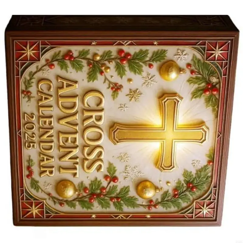 مجموعة زينة صلبان شجرة عيد الميلاد لمدة 24 يومًا تقاويم مجيء تعبدية مسيحية #5