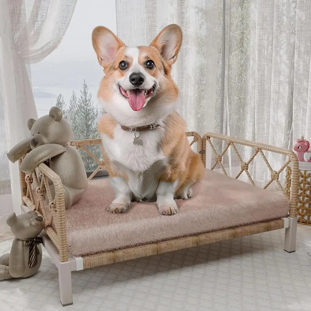 

Ортопедическая уличная лежанка для собак со съемной моющейся подушкой для средних и маленьких собак, коричневая