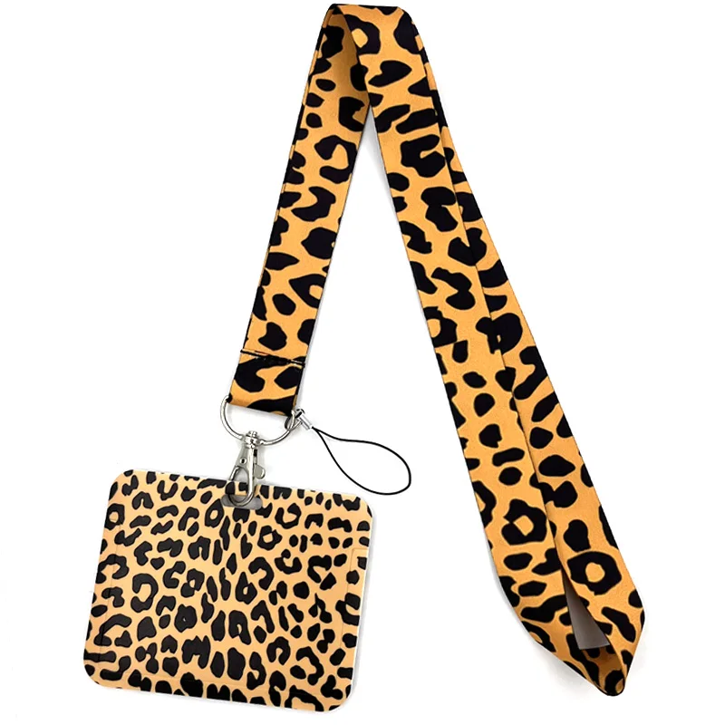 

Classic Leopard Print Neck Strap Lanyards ID badge card holder keychain Mobile Phone Strap Gift Ribbon webbing necklace Gifts