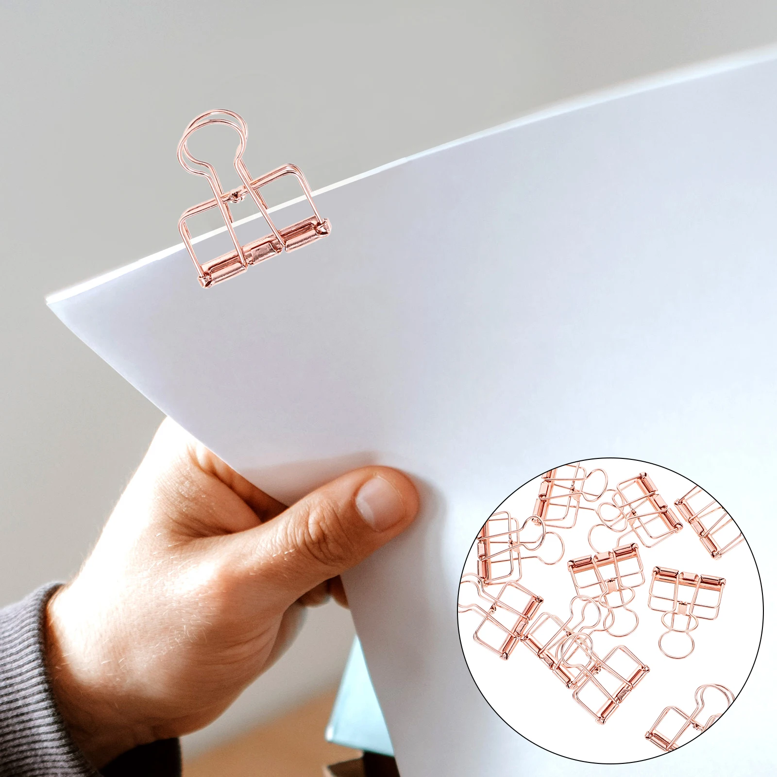 

10 Pcs Hollow Dovetail Clip Paperclip Holders for Desk Office Supplies Binder Clips Alloy