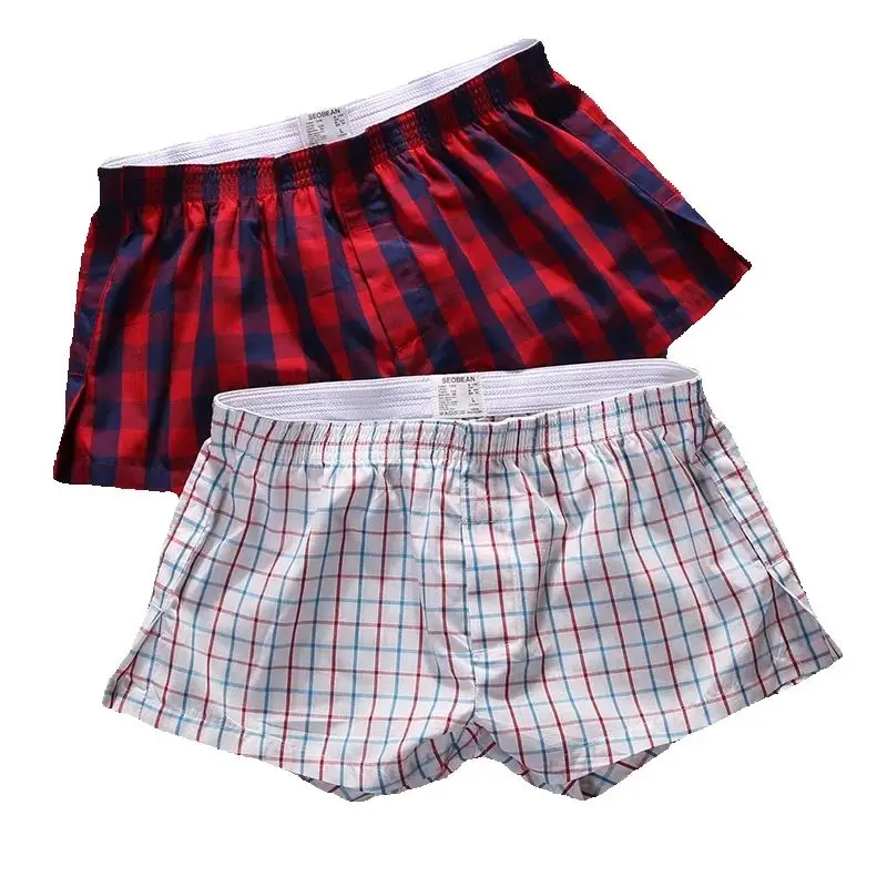 

Seobean клетчатые пляжные шорты для мужчин, повседневные маленькие новые летние шорты с рисунком, удобное нижнее белье