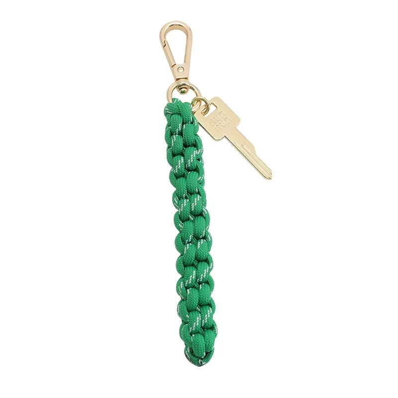 Pure Hand Woven Hook Bag Pendant Braided Rope Charm Creative Ins Style Car Keychain Fashionable and Unique Key Shaped Gifts