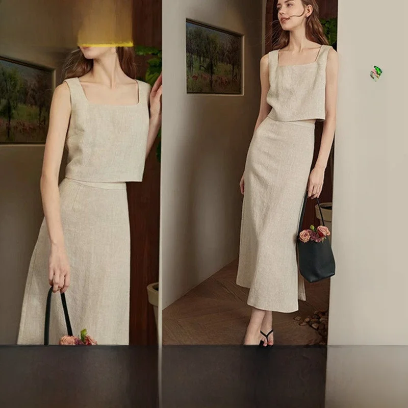 

High Waist Linen Short Top Commute Garment Cutting And Sewing Sample Board Version DIY Customization Design Service