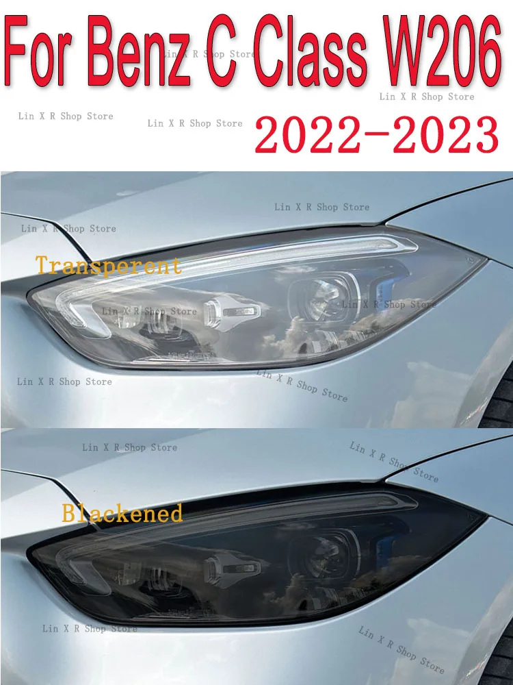 

Для Mercedes Benz C Class W206 S206 2022, внешняя фара автомобиля, защита от царапин, передняя лампа, тонировка, защитная пленка из ТПУ, аксессуары