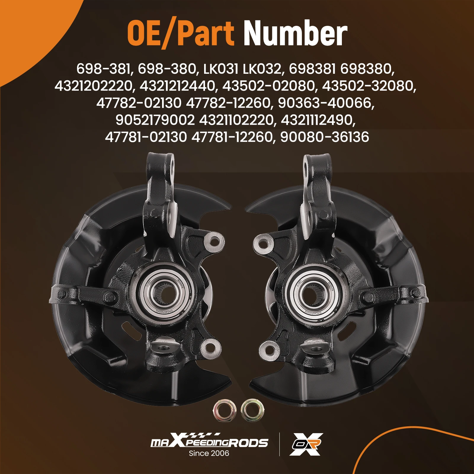 Steering Knuckles And CV Axle Shaft Set For Toyota Corolla 2009 - 2013 665224