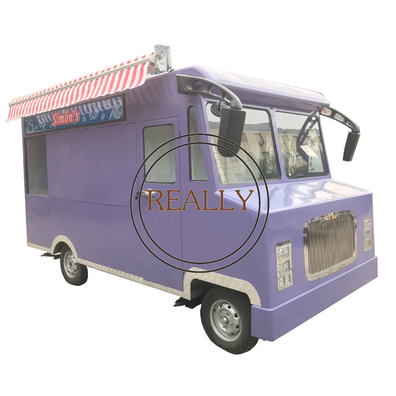 

4 Wheels Vintage Electric Vehicle Fast Food Truck Mobile Kitchen Food Caravan Bubble Tea Coffee Hot Dog Food Cart For Sale