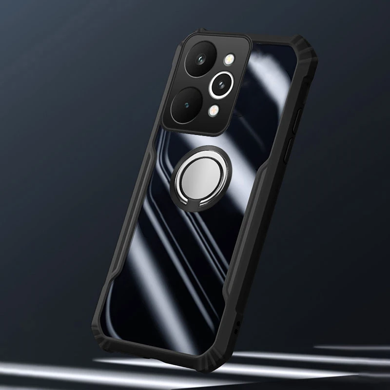 حافظة لهاتف Realme 15 Pro 5g مع حلقة مغناطيسية وسادة هوائية شفافة مقاومة للصدمات لهاتف Realme 15 Pro 5g الغطاء الخلفي