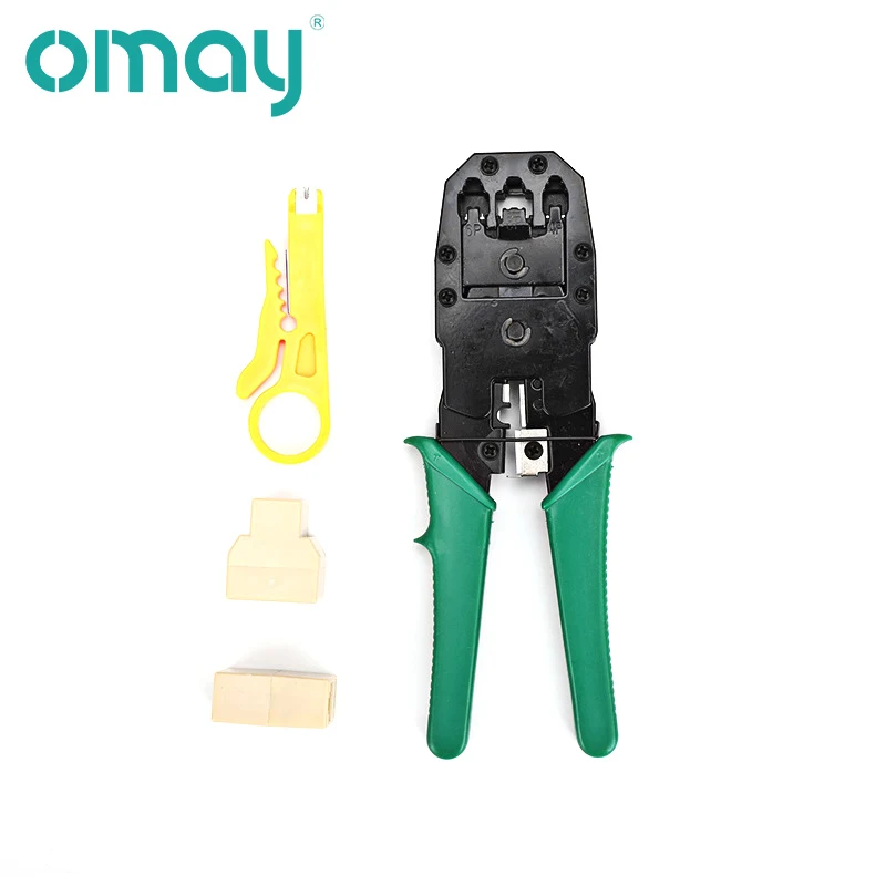 OMAY 14pcs/Set RJ45 RJ11 RJ12 CAT5 CAT5e Portable LAN Network Repair Tool Kit Utp Cable Tester AND Plier Crimp Clamp PC