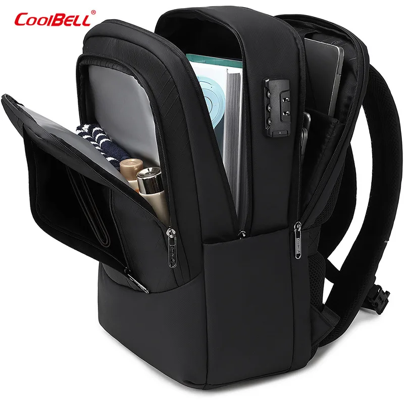 Zaino da uomo Borsa per computer da uomo alla moda Zaini da viaggio di grandi dimensioni di design Laptop da 15,6 pollici per borsa da studente maschio Sport