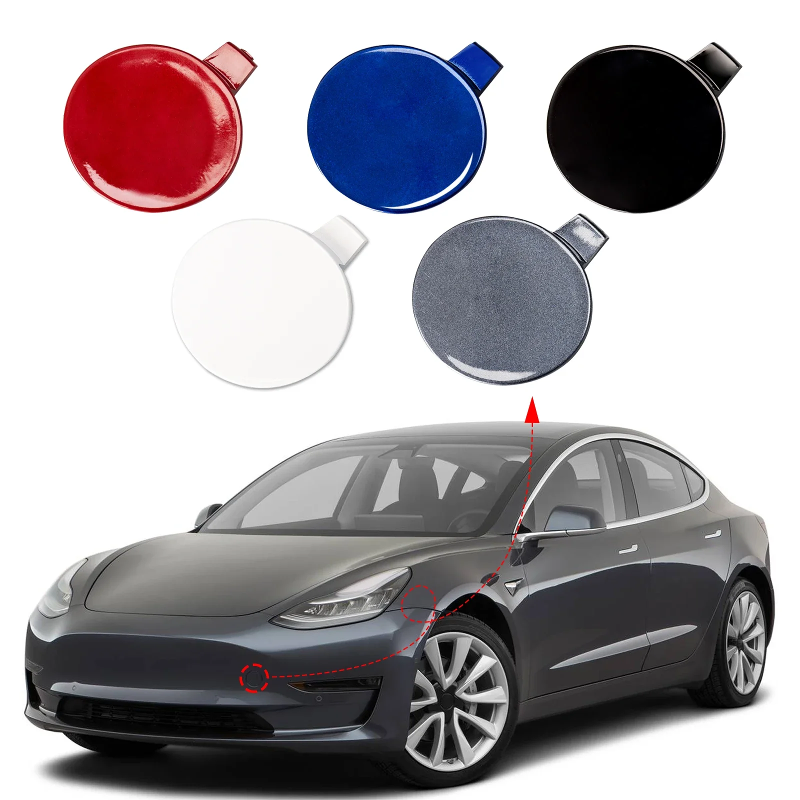 

Передний бампер OLANGDA, крышка фаркопа, буксирная проушина для Tesla Model 3, аксессуары 2017, 2018, 2019, 108417300E 1084173-00-E