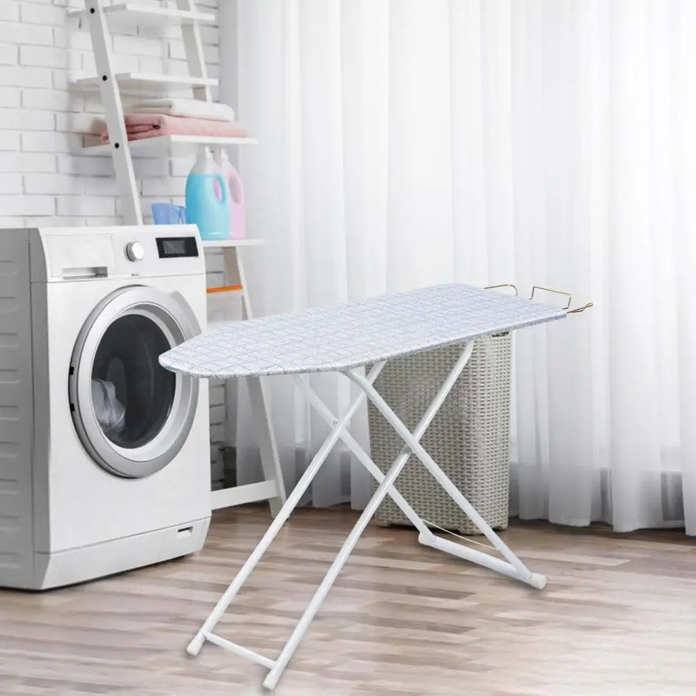 Ironing Board, Adjustable Height Plaid Pattern Full-Size Foldable Ironing Board, Ergonomic Design Stable Extended Ironing Board