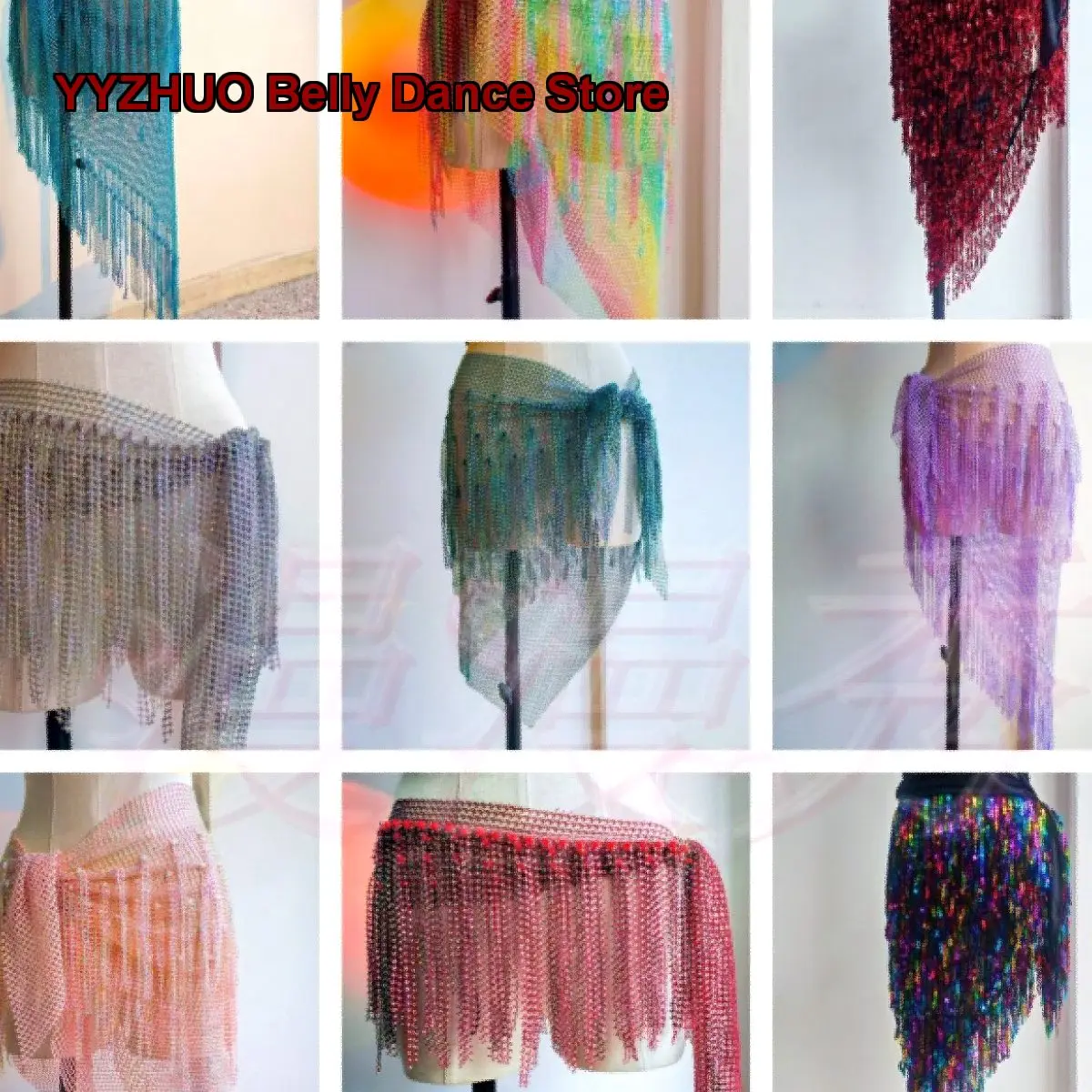 Fajín de Cadera con Flecos de Diamantes Dreamy Galaxy, Cinturón con Monedas, Flecos Multicapa Cosidos en Caliente, para Actuaciones de Grupos de Baile Femeninos