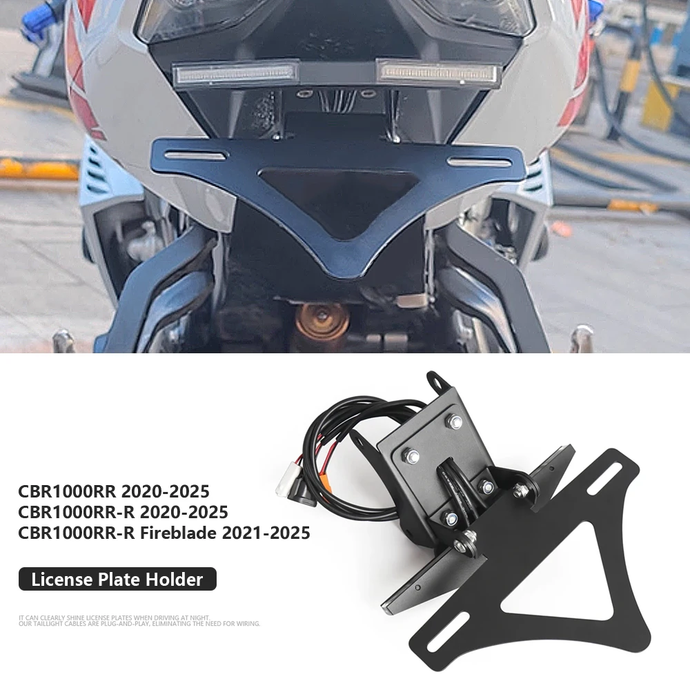 

For Honda CBR1000RR CBR1000RR-R 2020-2025 2024 Motorcycle Rear Short Tail Stock Tidy License Plate Holder Tailstock Bracket Kit