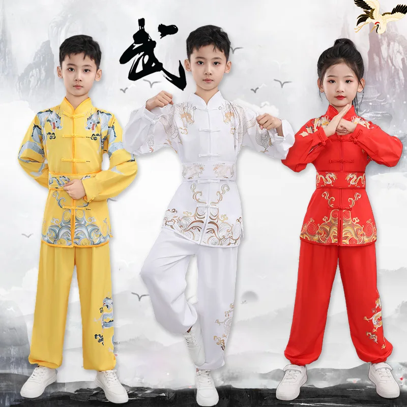 Kids Performance Costume Chinese Traditional Culture Wushu Costume Clothes Boys Girls Kungfu Tai Chi Martial Art Uniform Outfits