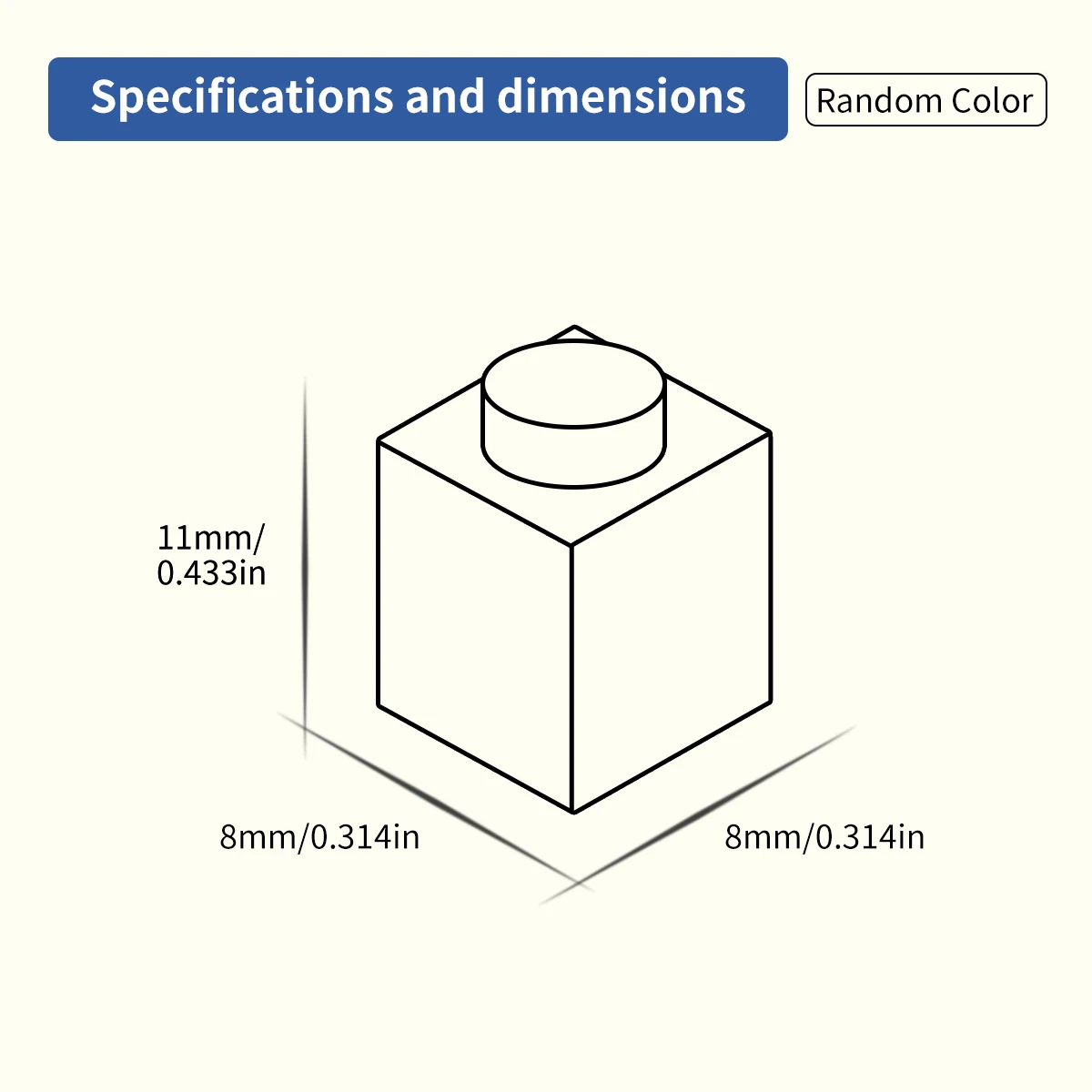 Blocs de construction en brique haute 100g1x1, figurines épaisses, points éducatifs, taille créative, compatibles avec les jouets en plastique pour enfants