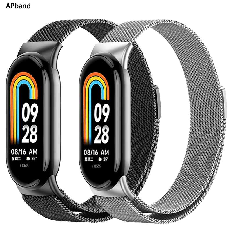 

Ремешок «Миланская петля» для xiaomi Mi Band 8, аксессуары для смарт-часов, магнитный браслет с ремешком, браслет для Mi Band 7 6 5 4 3