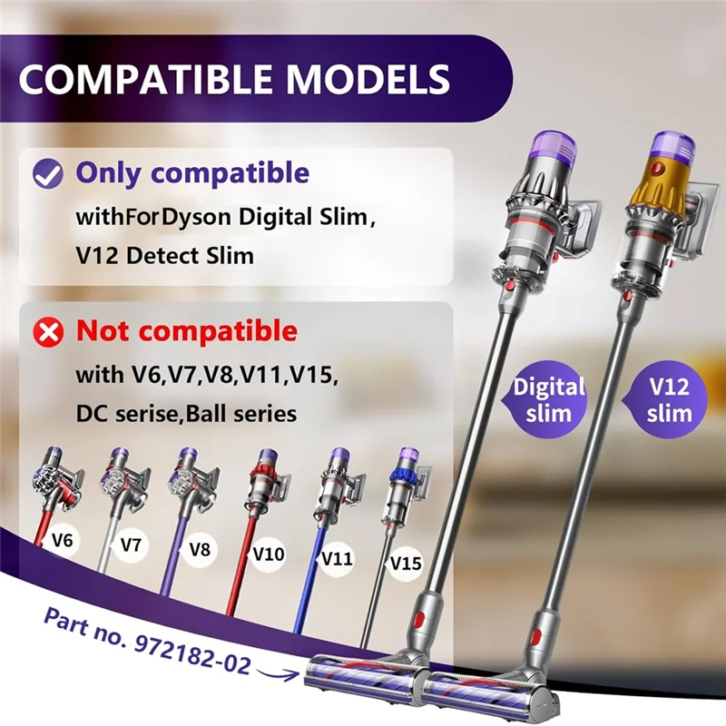 SANQ-Cabezal limpiador antienredos mejorado para Dyson Digital Slim/V12, accesorios de vacío ajustados para alfombras, suelo de madera dura