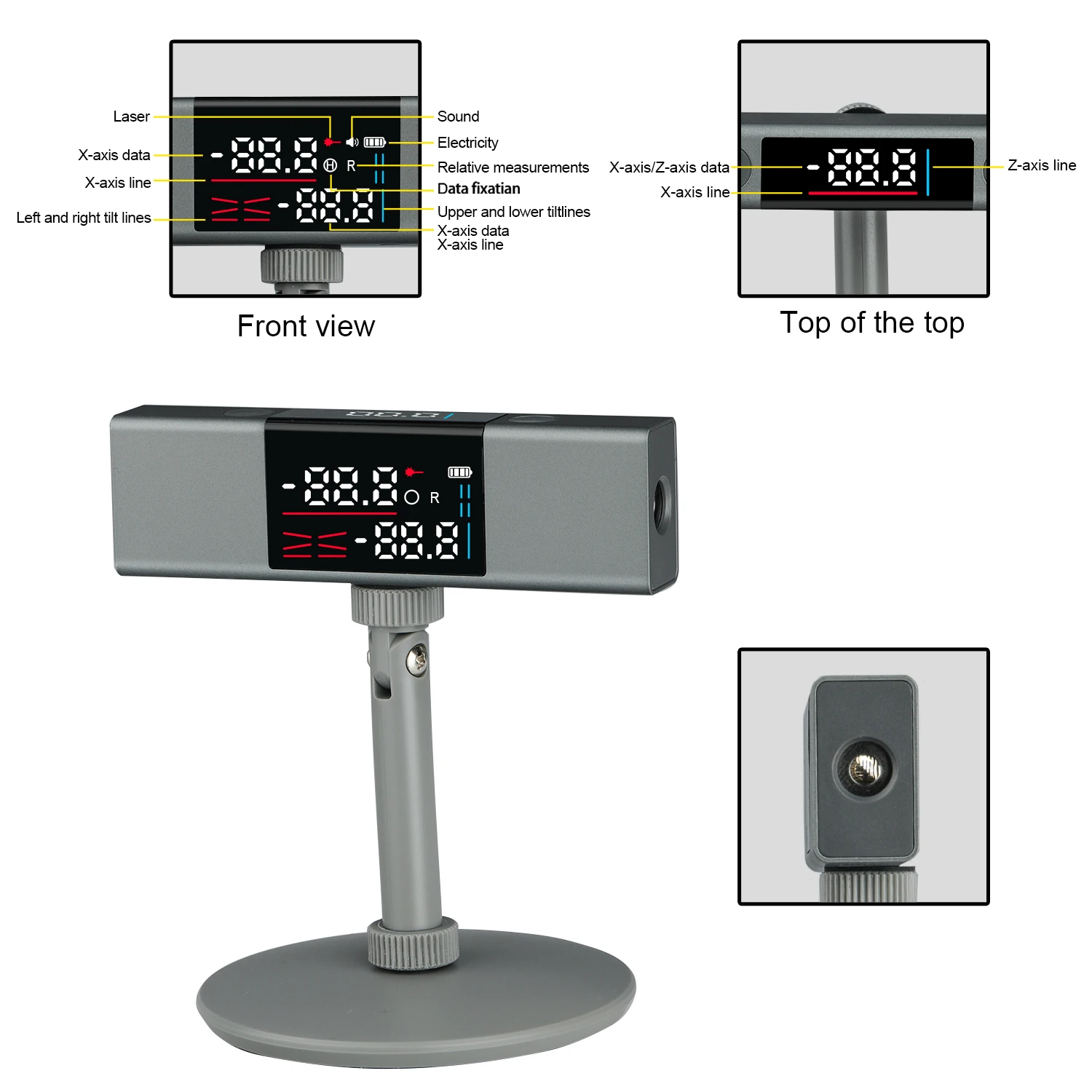 RZ Laser Protractor Digital Inclinometer Angle Measure Ruler With Bi-directional Laser Marking Large Lcd Screen Angle Finder