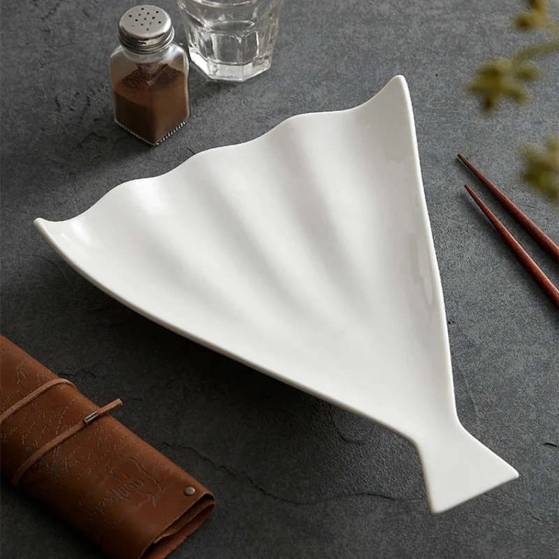 Creative Shell Jiaozi Pan Commercial Special-shaped Western Food Plate Chinese New Hotel Dishes Creative Ceramic Dining Dishes