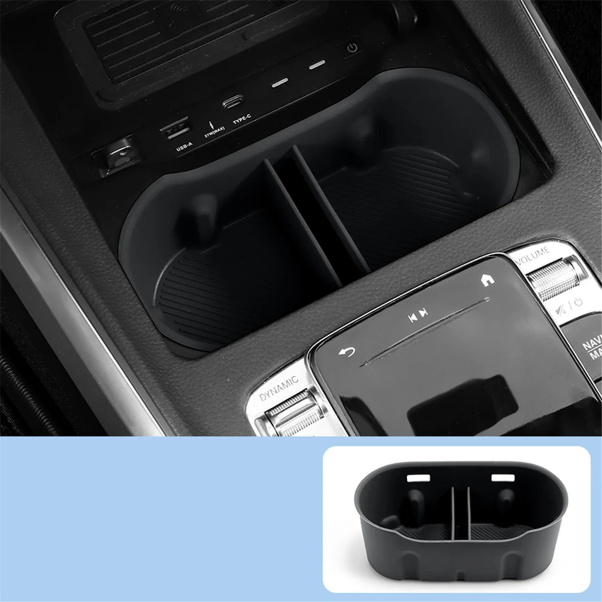 Car Center Console Water Cup Holder for Mercedes-Benz A/BGLB/EQA/EQB/GLA//CLA-Class 2019-2024+ Insert Drink Holder A