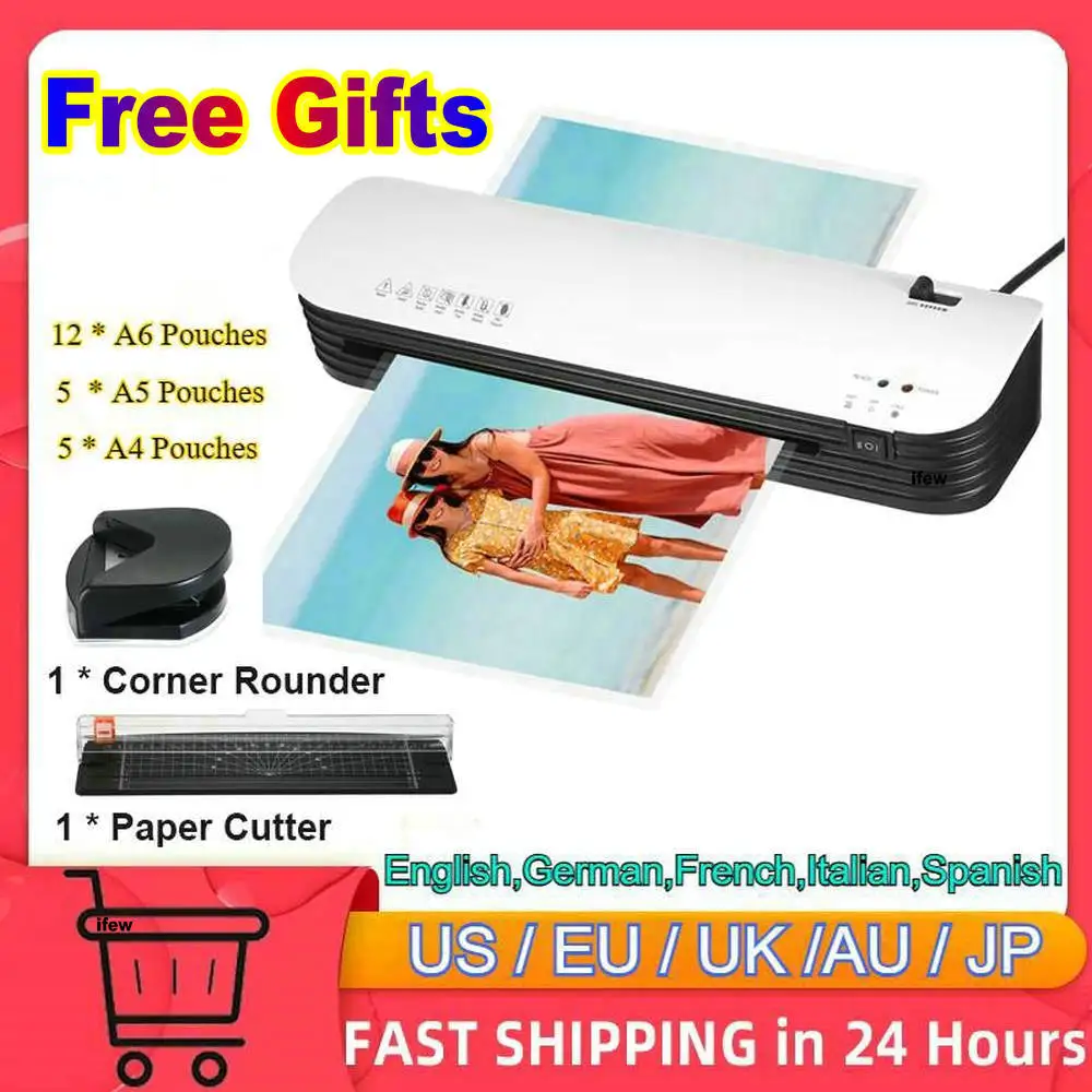 A4 Plastizer Laminating Device Plastizing Laminator Machine Set A4 Hot and Cold Lamination with Pouches Paper Cutter Corner Kit