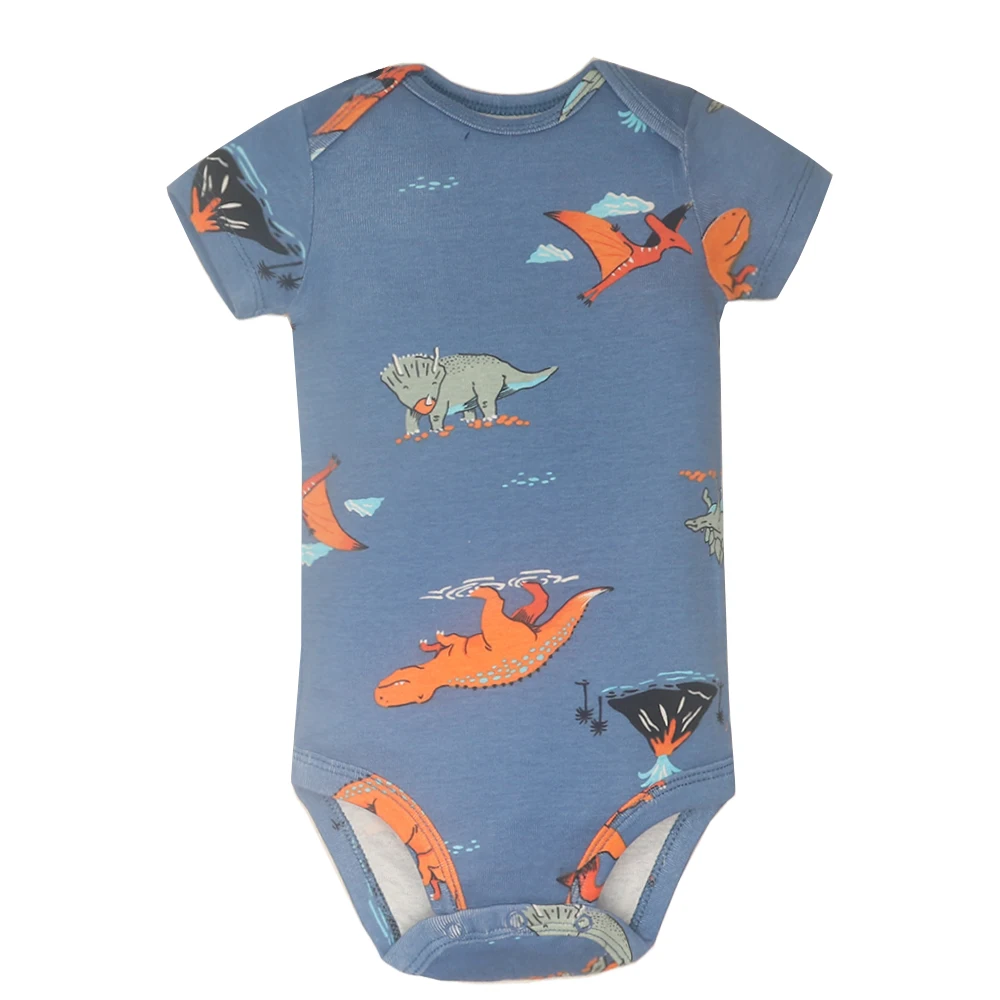 5Pcs/lot Baby Boys Romper Fashion Soft Cotton Summer Bebe Clothes Infant Jumpsuit Cartoon Dinosaur  Newborn Baby Girl Clothes